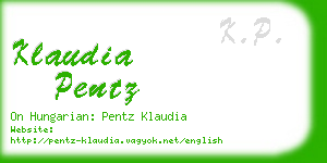 klaudia pentz business card